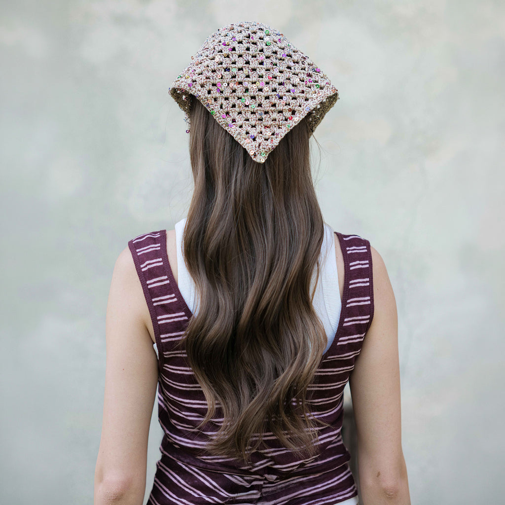 Katie Bandana Beige-Burgundy